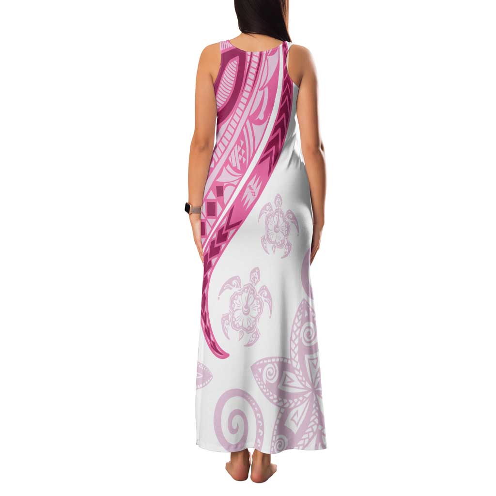 Rose Pink Polynesian Tribal Turtle Floral Pattern Family Matching Tank Maxi Dress and Hawaiian Shirt LT05 - Polynesian Pride