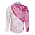 Rose Pink Polynesian Tribal Turtle Floral Pattern Long Sleeve Button Shirt