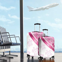 Rose Pink Polynesian Tribal Turtle Floral Pattern Luggage Cover LT05 - Polynesian Pride