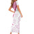 Rose Pink Polynesian Tribal Turtle Floral Pattern Short Sleeve Bodycon Dress