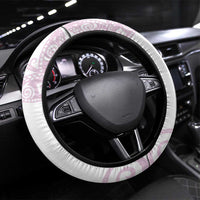 Rose Pink Polynesian Tribal Turtle Floral Pattern Steering Wheel Cover LT05 Universal Fit Pink - Polynesian Pride