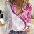 Rose Pink Polynesian Tribal Turtle Floral Pattern Women Casual Shirt