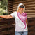 Rose Pink Polynesian Tribal Turtle Floral Pattern Women Polo Shirt