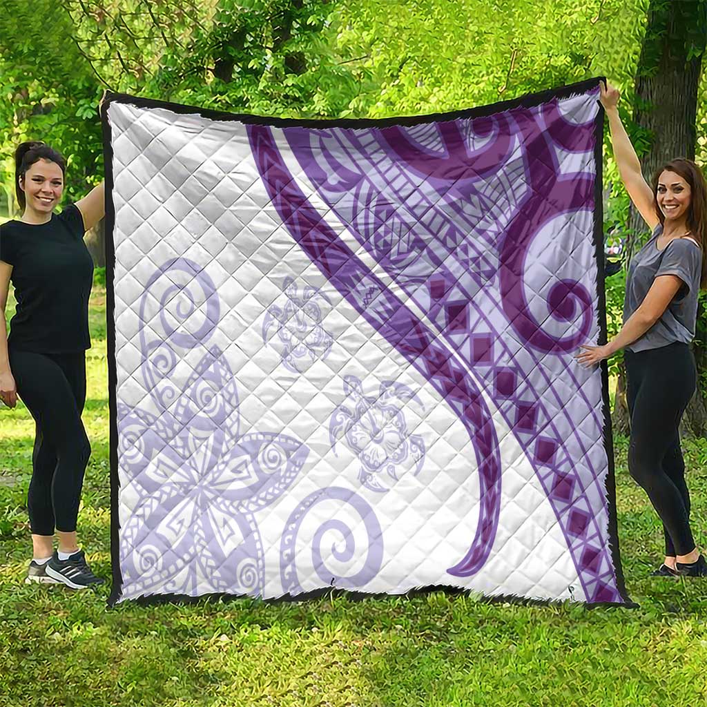 Purple Polynesian Tribal Turtle Floral Pattern Quilt LT05 - Polynesian Pride
