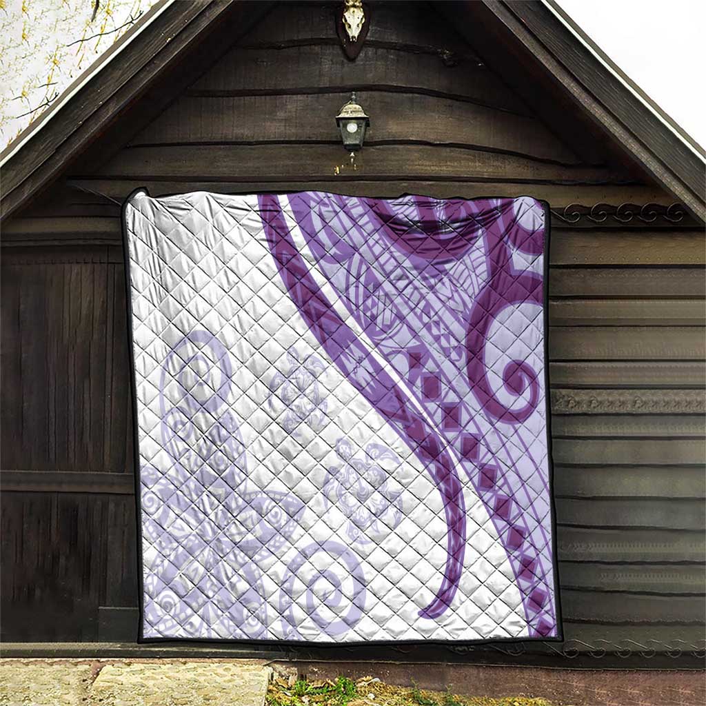 Purple Polynesian Tribal Turtle Floral Pattern Quilt LT05 - Polynesian Pride