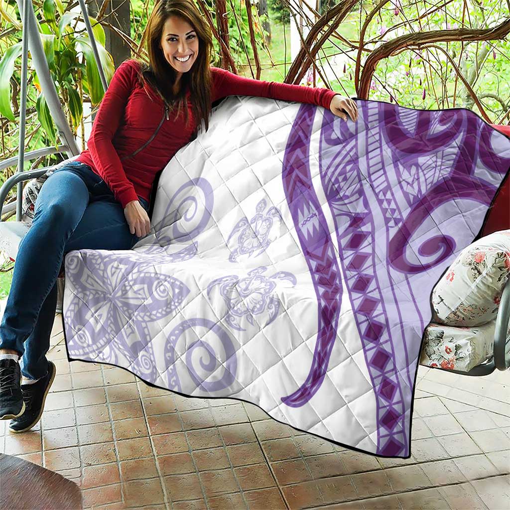 Purple Polynesian Tribal Turtle Floral Pattern Quilt LT05 - Polynesian Pride
