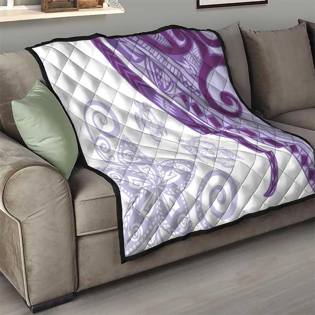 Purple Polynesian Tribal Turtle Floral Pattern Quilt LT05 - Polynesian Pride