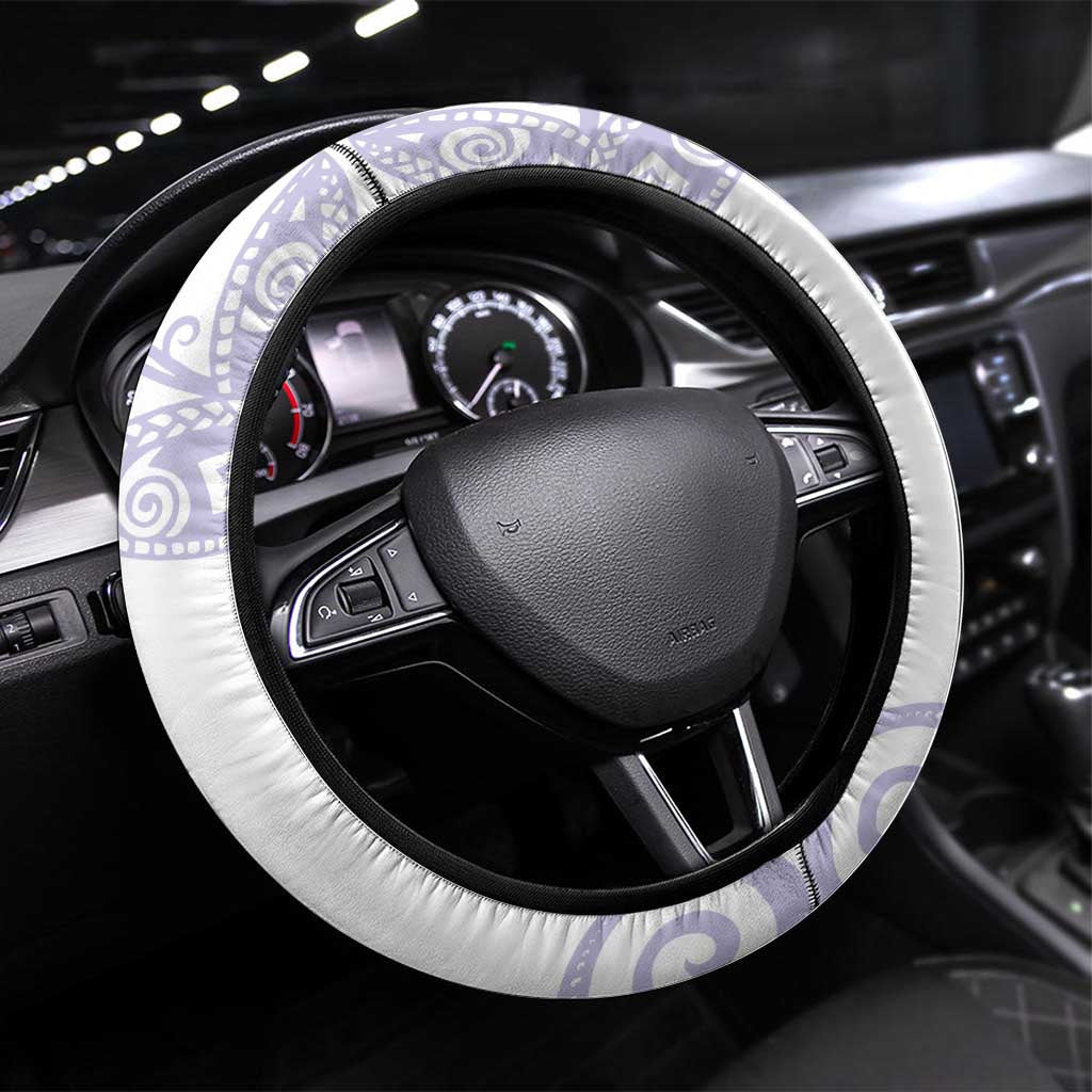 Purple Polynesian Tribal Turtle Floral Pattern Steering Wheel Cover LT05 Universal Fit Purple - Polynesian Pride