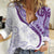 Purple Polynesian Tribal Turtle Floral Pattern Women Casual Shirt