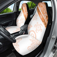Orange Polynesian Tribal Turtle Floral Pattern Car Seat Cover LT05 - Polynesian Pride