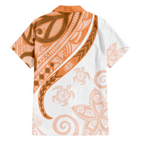 Orange Polynesian Tribal Turtle Floral Pattern Hawaiian Shirt LT05 - Polynesian Pride
