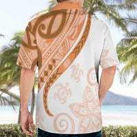 Orange Polynesian Tribal Turtle Floral Pattern Hawaiian Shirt LT05 - Polynesian Pride