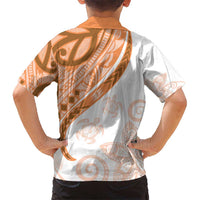 Orange Polynesian Tribal Turtle Floral Pattern Hawaiian Shirt LT05 - Polynesian Pride