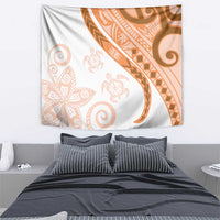 Orange Polynesian Tribal Turtle Floral Pattern Tapestry LT05 - Polynesian Pride
