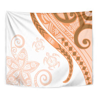 Orange Polynesian Tribal Turtle Floral Pattern Tapestry LT05 - Polynesian Pride