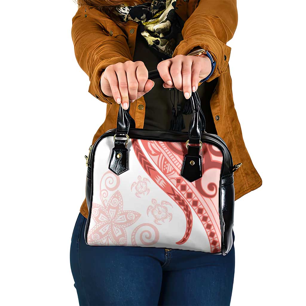 Coral Red Polynesian Tribal Turtle Floral Pattern Shoulder Handbag LT05 One Size Red - Polynesian Pride