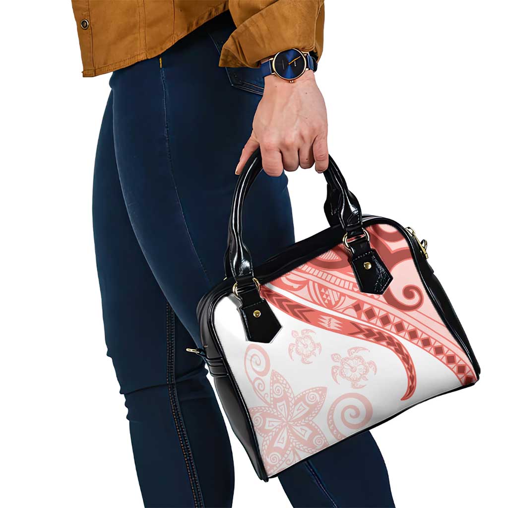 Coral Red Polynesian Tribal Turtle Floral Pattern Shoulder Handbag LT05 - Polynesian Pride