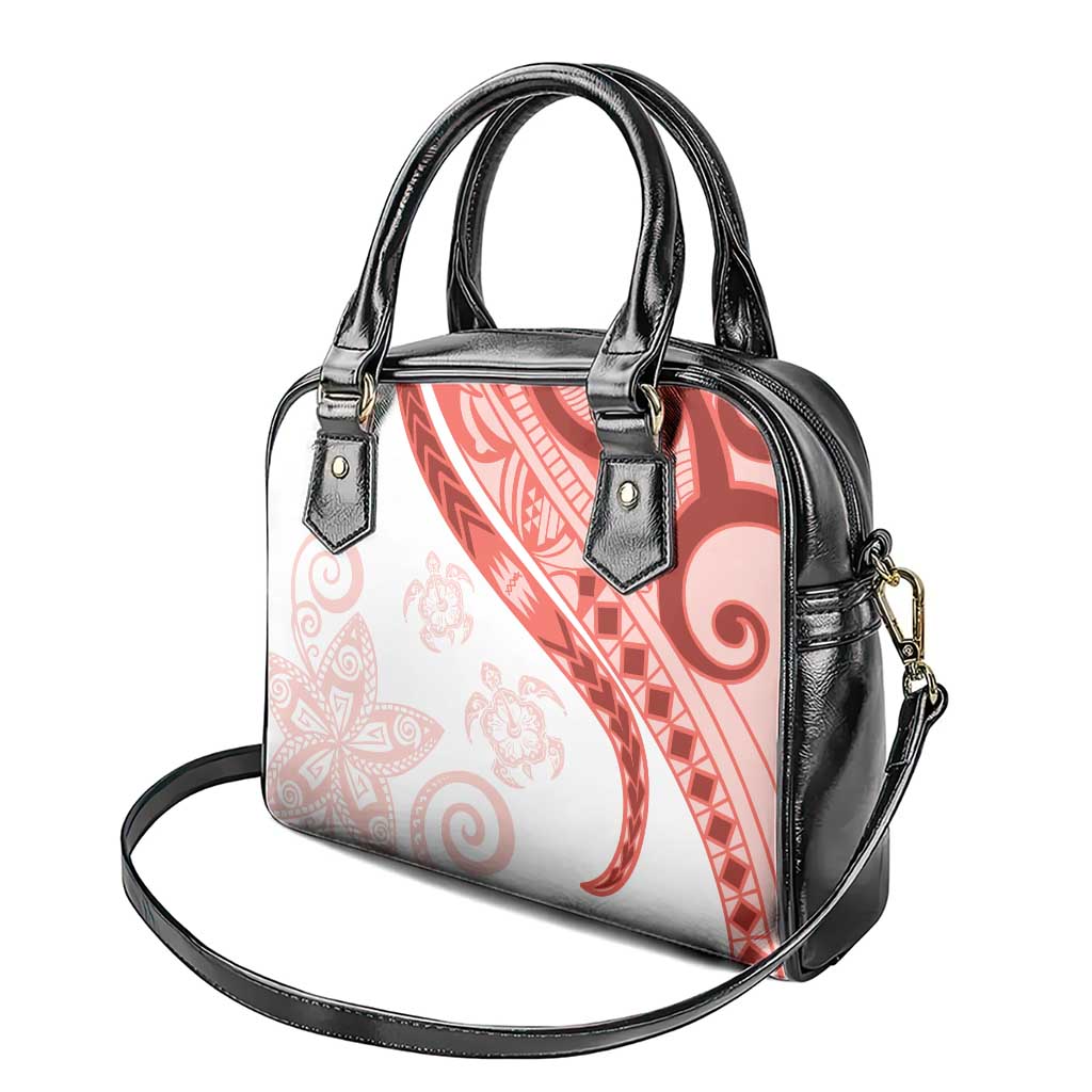Coral Red Polynesian Tribal Turtle Floral Pattern Shoulder Handbag LT05 - Polynesian Pride