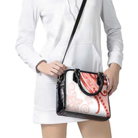 Coral Red Polynesian Tribal Turtle Floral Pattern Shoulder Handbag LT05 - Polynesian Pride