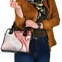 Coral Red Polynesian Tribal Turtle Floral Pattern Shoulder Handbag LT05 - Polynesian Pride