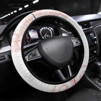 Coral Red Polynesian Tribal Turtle Floral Pattern Steering Wheel Cover LT05 Universal Fit Red - Polynesian Pride