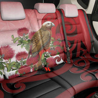 New Zealand Parrot Kaka Back Car Seat Cover Maori Koru With Pohutukawa Flowers LT05 - Polynesian Pride