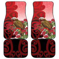 New Zealand Parrot Kaka Car Mats Maori Koru With Pohutukawa Flowers LT05 - Polynesian Pride