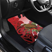New Zealand Parrot Kaka Car Mats Maori Koru With Pohutukawa Flowers LT05 - Polynesian Pride