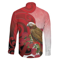 New Zealand Parrot Kaka Family Matching Puletasi and Hawaiian Shirt Maori Koru With Pohutukawa Flowers LT05 - Polynesian Pride