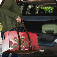 New Zealand Parrot Kaka Travel Bag Maori Koru With Pohutukawa Flowers LT05 - Polynesian Pride
