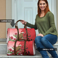 New Zealand Parrot Kaka Travel Bag Maori Koru With Pohutukawa Flowers LT05 - Polynesian Pride