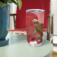 New Zealand Parrot Kaka Tumbler Cup Maori Koru With Pohutukawa Flowers LT05 - Polynesian Pride