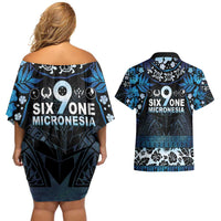Micronesia FSM 691 Couples Matching Off Shoulder Short Dress and Hawaiian Shirt Respect Culture LT05 - Polynesian Pride