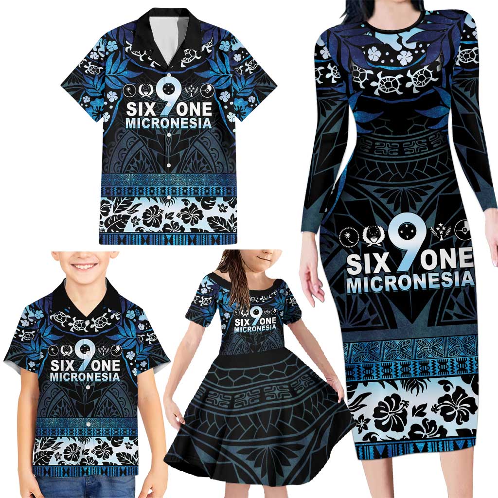 Micronesia FSM 691 Family Matching Long Sleeve Bodycon Dress and Hawaiian Shirt Respect Culture LT05 - Polynesian Pride