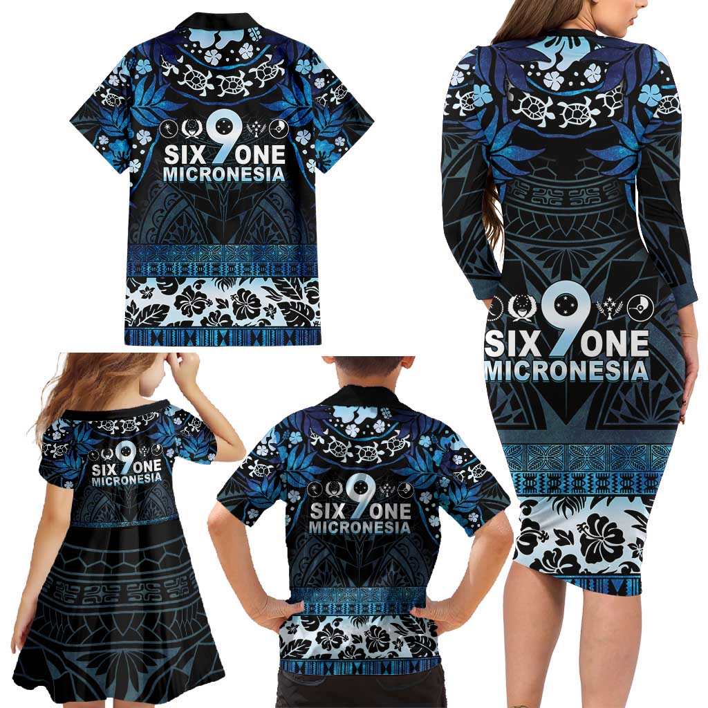 Micronesia FSM 691 Family Matching Long Sleeve Bodycon Dress and Hawaiian Shirt Respect Culture LT05 - Polynesian Pride