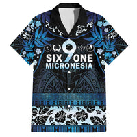 Micronesia FSM 691 Family Matching Long Sleeve Bodycon Dress and Hawaiian Shirt Respect Culture LT05 Dad's Shirt - Short Sleeve Blue - Polynesian Pride