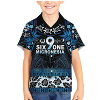 Micronesia FSM 691 Family Matching Mermaid Dress and Hawaiian Shirt Respect Culture LT05 Son's Shirt Blue - Polynesian Pride