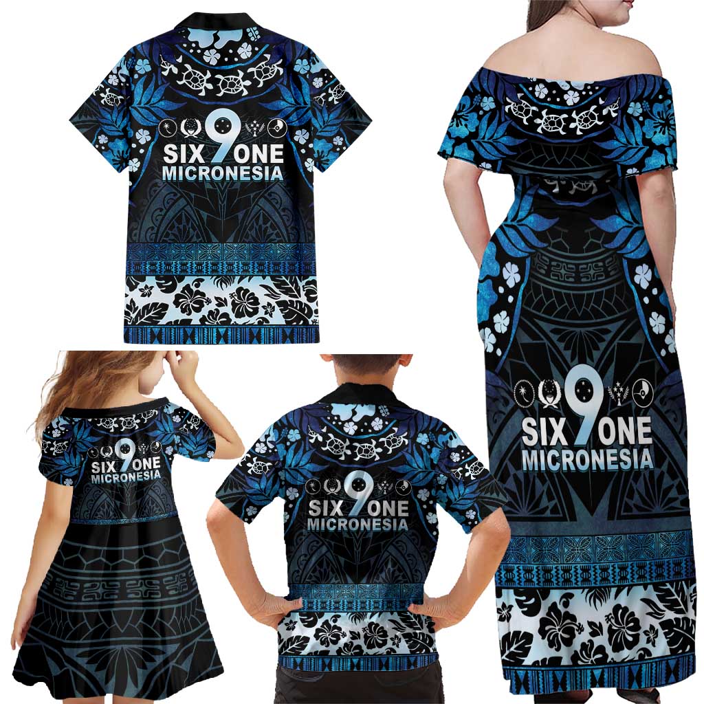 Micronesia FSM 691 Family Matching Off Shoulder Maxi Dress and Hawaiian Shirt Respect Culture LT05 - Polynesian Pride