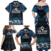 Micronesia FSM 691 Family Matching Off Shoulder Maxi Dress and Hawaiian Shirt Respect Culture LT05 - Polynesian Pride