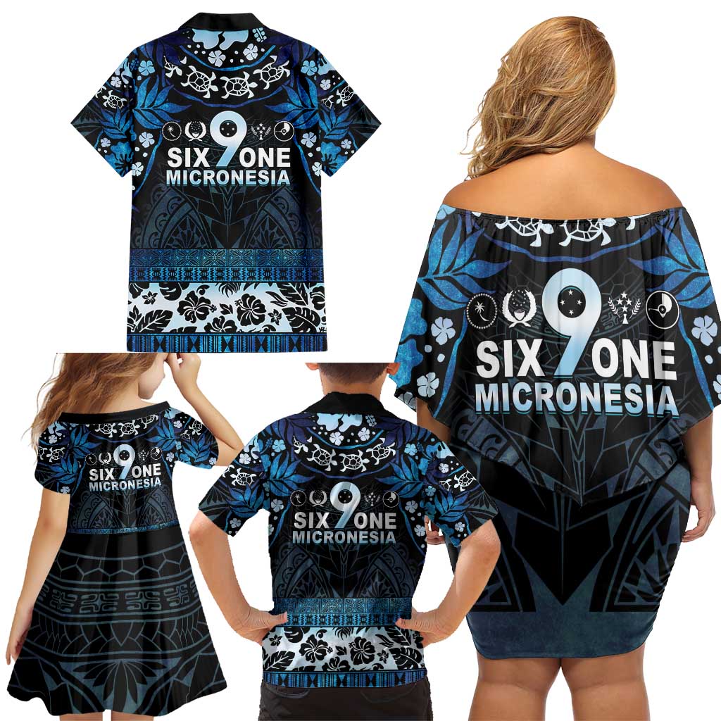 Micronesia FSM 691 Family Matching Off Shoulder Short Dress and Hawaiian Shirt Respect Culture LT05 - Polynesian Pride