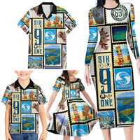 FSM Micronesia Culture Family Matching Long Sleeve Bodycon Dress and Hawaiian Shirt LT05 - Polynesian Pride