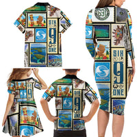 FSM Micronesia Culture Family Matching Long Sleeve Bodycon Dress and Hawaiian Shirt LT05 - Polynesian Pride