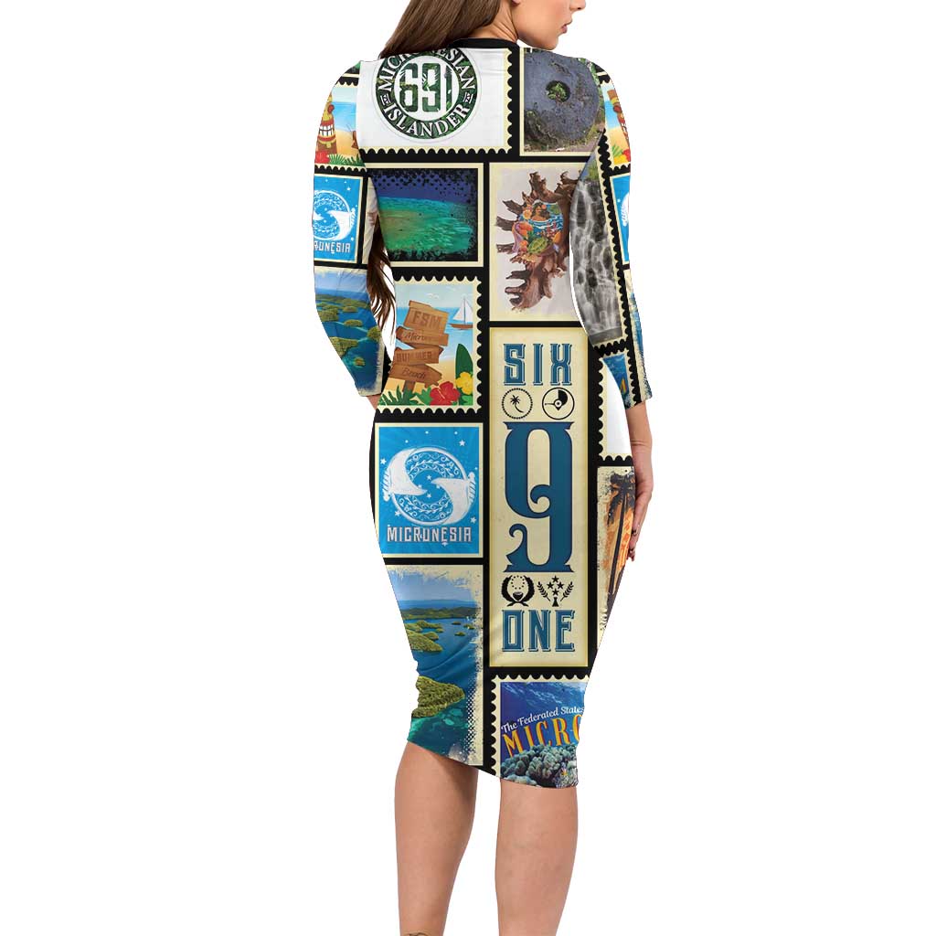 FSM Micronesia Culture Family Matching Long Sleeve Bodycon Dress and Hawaiian Shirt LT05 - Polynesian Pride