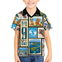 FSM Micronesia Culture Family Matching Off The Shoulder Long Sleeve Dress and Hawaiian Shirt LT05 Son's Shirt Colorful - Polynesian Pride