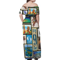 FSM Micronesia Culture Family Matching Off Shoulder Maxi Dress and Hawaiian Shirt LT05 - Polynesian Pride