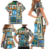 FSM Micronesia Culture Family Matching Short Sleeve Bodycon Dress and Hawaiian Shirt LT05 - Polynesian Pride