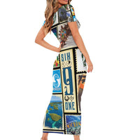 FSM Micronesia Culture Family Matching Short Sleeve Bodycon Dress and Hawaiian Shirt LT05 - Polynesian Pride