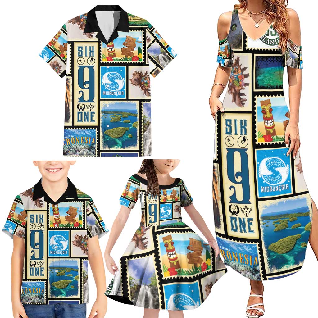 FSM Micronesia Culture Family Matching Summer Maxi Dress and Hawaiian Shirt LT05 - Polynesian Pride