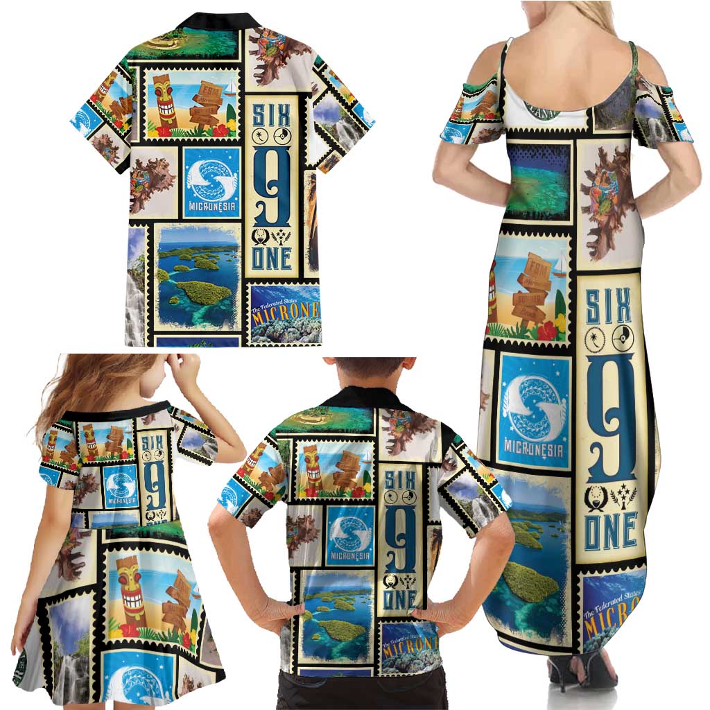 FSM Micronesia Culture Family Matching Summer Maxi Dress and Hawaiian Shirt LT05 - Polynesian Pride