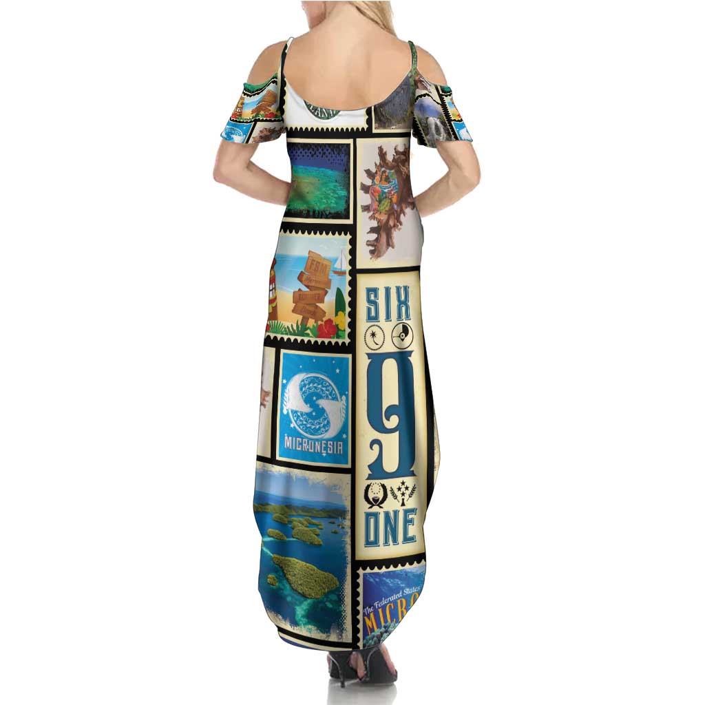 FSM Micronesia Culture Family Matching Summer Maxi Dress and Hawaiian Shirt LT05 - Polynesian Pride